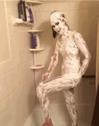 Woman Shaving All Over Her Body GIF