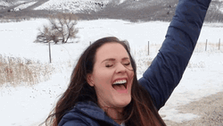 Woman Shouting And Waving  GIF