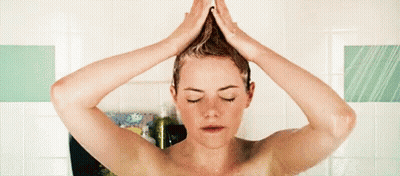 Woman Showering Washing Hair GIF