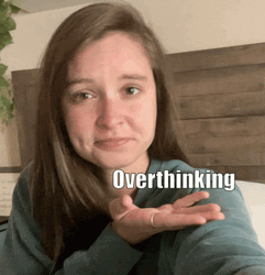 Woman Showing Overthinking Popping Everywhere GIF