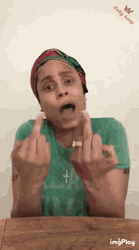 Woman Sign Language Flipping Off GIF