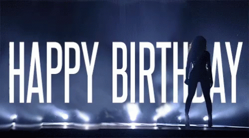 Woman Silhouette Standing In Front Of Happy Birthday Sign GIF