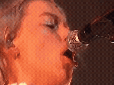 Woman Singing Eyes Closed Microphone GIF