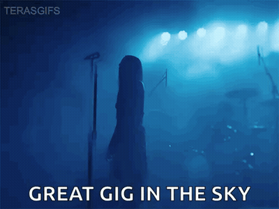 Woman Singing Great Gig In The Sky Into Microphone GIF