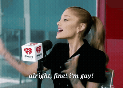 Woman Singing Into IHeart Radio Microphone Saying Alright Fine I'm Gay GIF