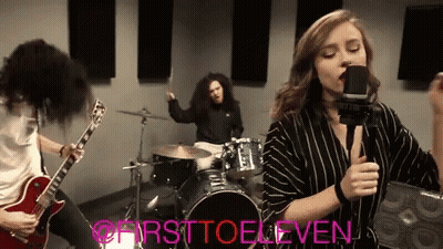 Woman Singing Into Microphone GIF