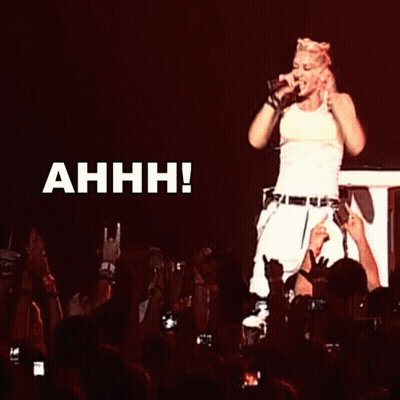 Woman Singing Into Microphone Ahhh GIF