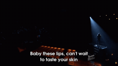 Woman Singing Into Microphone Baby These Lips Can't Wait To Taste Your Skin GIF