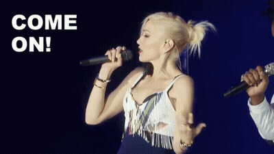 Woman Singing Into Microphone Come On GIF