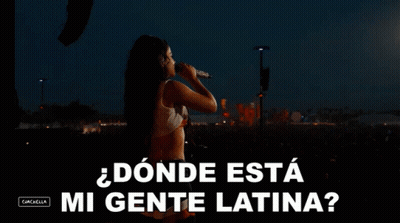 Woman Singing Into Microphone Donde Esta Mi Gente Latina GIF