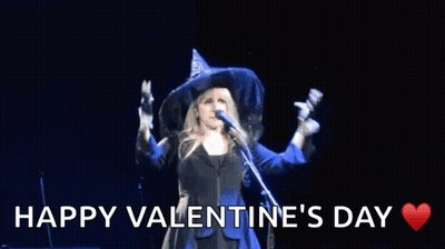Woman Singing Into Microphone Happy Valentine's Day GIF