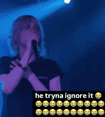 Woman Singing Into Microphone He Tryna Ignore It GIF