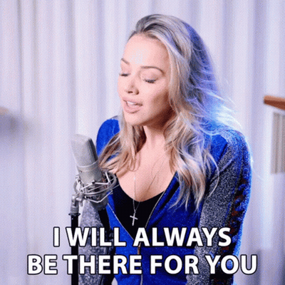 Woman Singing Into Microphone I Will Always Be There GIF
