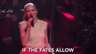 Woman Singing Into Microphone If The Fates Allow GIF