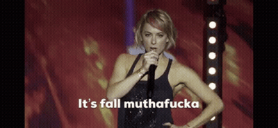 Woman Singing Into Microphone It's Fall Muthafucka GIF
