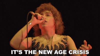 Woman Singing Into Microphone It's The New Age Crisis GIF