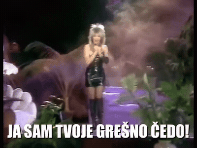 Woman Singing Into Microphone Ja Sam Tvoje Grešno Cedo GIF
