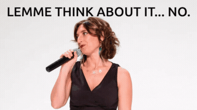 Woman Singing Into Microphone Lemme Think About It No GIF