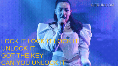 Woman Singing Into Microphone Lock It Unlock It Got The Key GIF