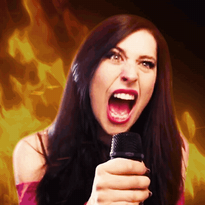 Woman Singing Into Microphone GIF