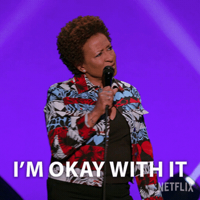 Woman Singing Into Microphone Saying I'm Okay With It GIF