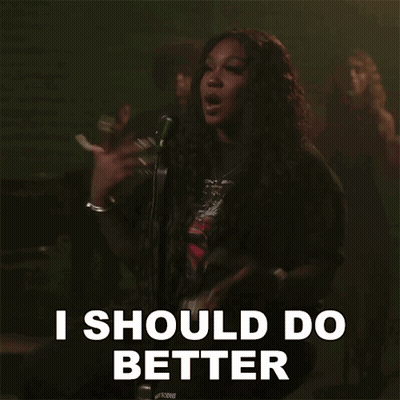 Woman Singing Into Microphone Saying I Should Do Better GIF