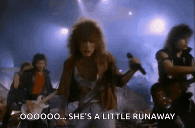 Woman Singing Into Microphone She's A Little Runaway GIF