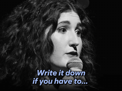 Woman Singing Into Microphone Write It Down If You Have To GIF