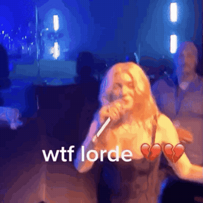 Woman Singing Into Microphone WTF Lorde GIF