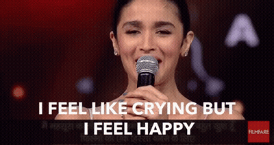 Woman Singing Into Shure Microphone I Feel Like Crying But I Feel Happy GIF