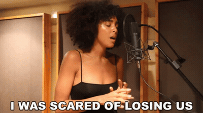 Woman Singing Mic I Was Scared Of Losing Us GIF