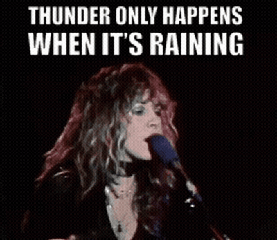 Woman Singing Mic Thunder Only Happens When Raining GIF