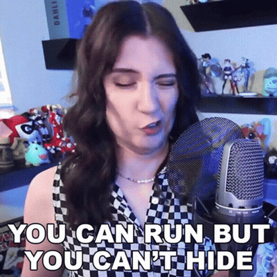 Woman Singing Microphone You Can Run But You Can't Hide GIF