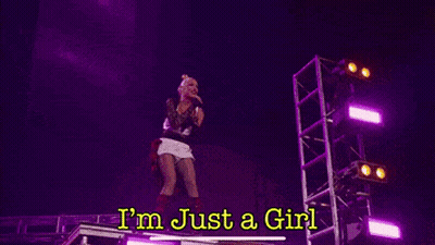 Woman Singing On Stage I'm Just A Girl GIF