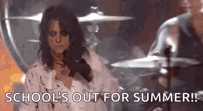 Woman Singing School's Out For Summer GIF
