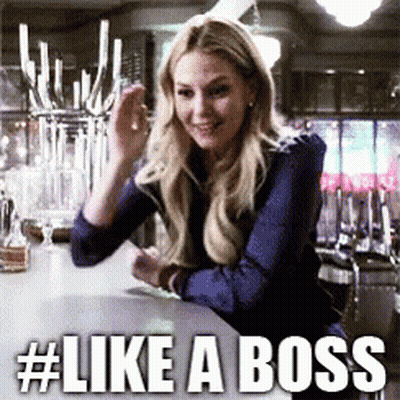 Woman Sitting At Bar Like A Boss GIF