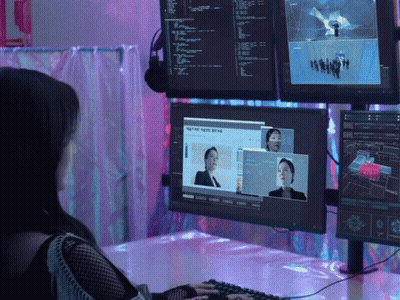 Woman Sitting At Computer Screen Saying I'm Sorry GIF