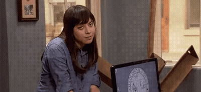 Woman Sitting At Computer GIF