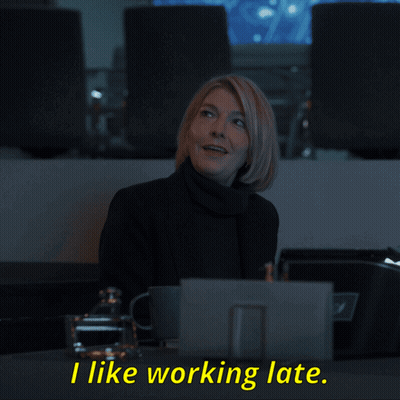 Woman Sitting At Desk I Like Working Late GIF