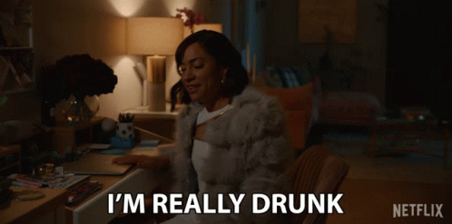 Woman Sitting At Desk Saying I'm Really Drunk GIF