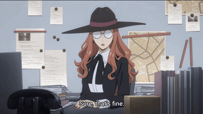 Woman Sitting At Desk Saying Sure GIF