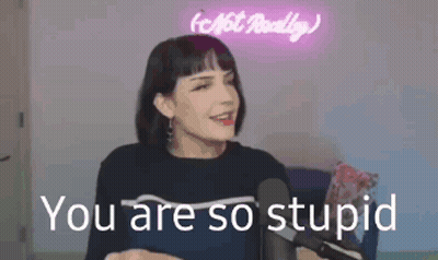 Woman Sitting At Microphone Saying You Are So Stupid GIF