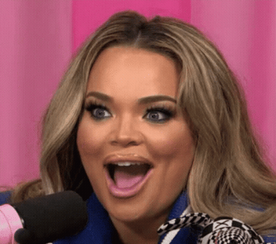 Woman Sitting At Microphone With Mouth Open GIF