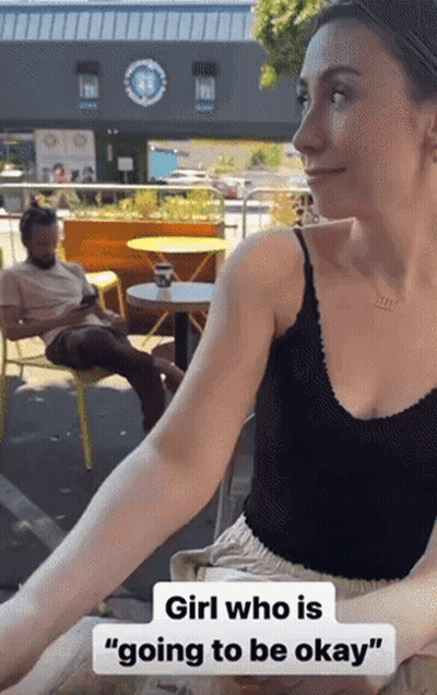 Woman Sitting At Table Saying Girl Who Is Going To Be Okay GIF