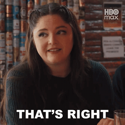 Woman Sitting At Table Saying That's Right GIF