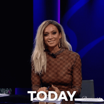 Woman Sitting At Table With Today GIF