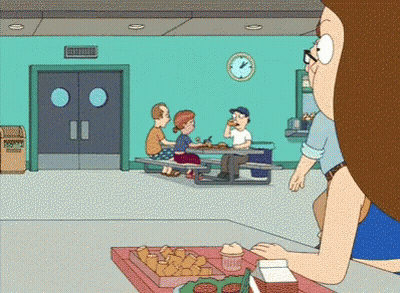 Woman Sitting At Table With Tray Of Food GIF