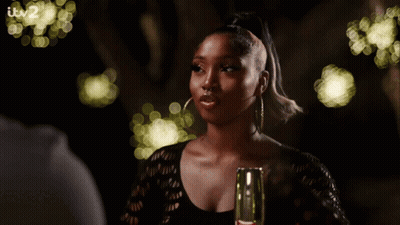 Woman Sitting At Table With Wine Glass Itv2 GIF
