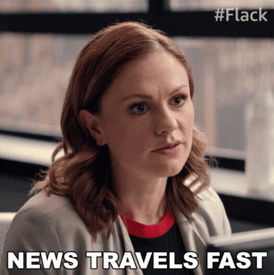 Woman Sitting At Window News Travels Fast GIF