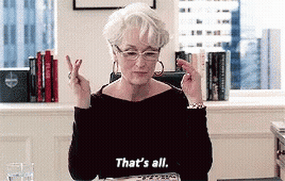 Woman Sitting Crossed Fingers Saying Thats All GIF